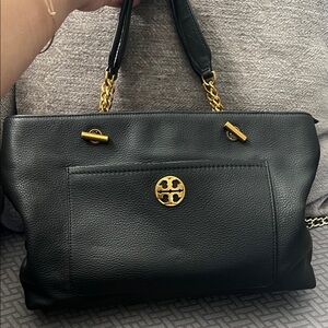 Black Leather Tote Bag